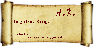 Angelus Kinga névjegykártya